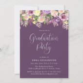 ラディティエレガントングパープルフローラ卒業会 招待状 (正面)