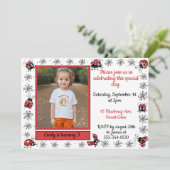 ラディバお洒落グ写真誕生日招待状 招待状 (スタンド正面)