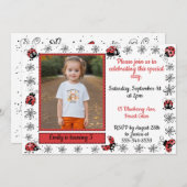 ラディバお洒落グ写真誕生日招待状 招待状 (正面/裏面)