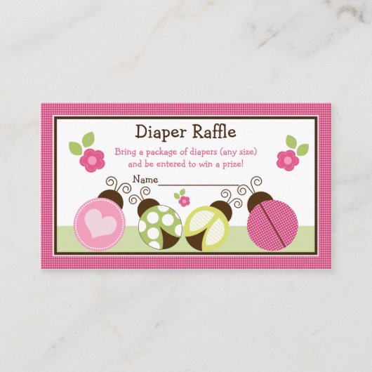 ラディバかわいらしグ&フラワーおむつラッフルチケット エンクロージャーカード (正面)
