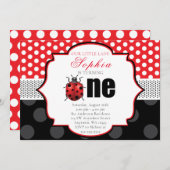 ラディバエレガントグ水玉模様第1誕生日 招待状 (正面/裏面)