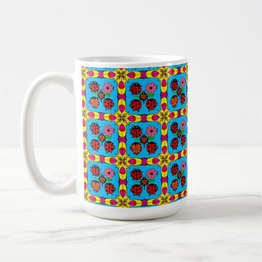 ラディバカラフルグと花 コーヒーマグカップ (左)
