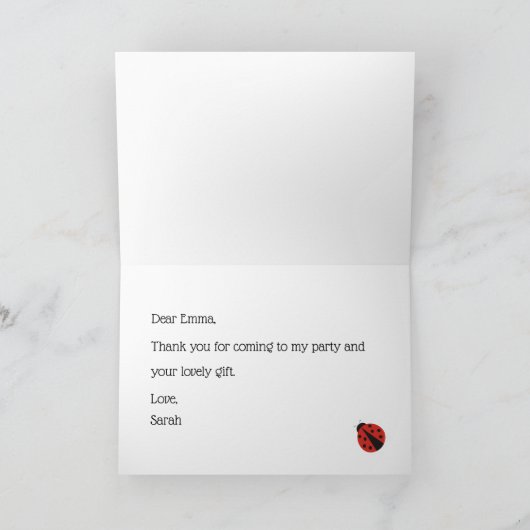 ラディバグありがとうございましたノートカード サンキューカード (内部)