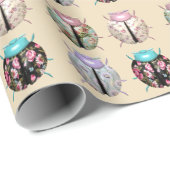 ラディバグかわいいパターンピンクブルーラッピング紙 ラッピングペーパー (ロールコーナー)