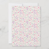ラディバグかわいいピンクのフローラガールベビーシャワー 招待状 (裏面)