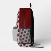 ラディバグが赤いパターンのグレーの名前をカスタムする プリントバックパック (右)