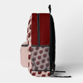 ラディバグが赤いパターンのバラピンク名前をカスタムする プリントバックパック (右)