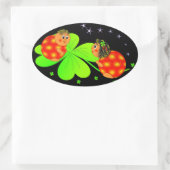 ラディバグとクローバーステッカー 楕円形シール (バッグ)