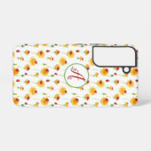 ラディバグとタンポポのパターンとイニシャル SAMSUNG GALAXYケース (裏面横)