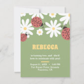 ラディバグとデイジーのフローラフェミニン誕生日の招待 (正面)