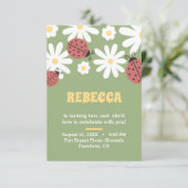 ラディバグとデイジーのフローラフェミニン誕生日の招待 招待状 (スタンド正面)