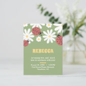 ラディバグとデイジーフローラフェミニン誕生日 インビテーションポストカード (スタンド正面)