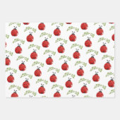 ラディバグとハートパターン誕生日 ラッピングペーパーシート (正面2)