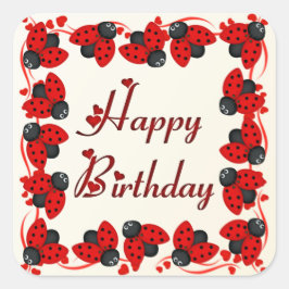 ラディバグとハート スクエアシール