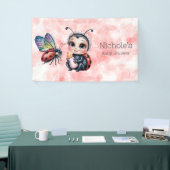 ラディバグとバタフライガールベビーシャワー 横断幕 (トレードショー)