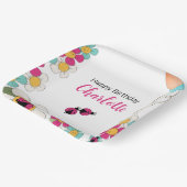 ラディバグとフラワーズスクエアバースデーパーティー ペーパープレート (傾斜あり)