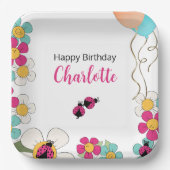 ラディバグとフラワーズスクエアバースデーパーティー ペーパープレート (正面)