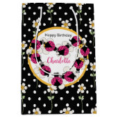 ラディバグとフラワーズ誕生日 ミディアムペーパーバッグ (正面)