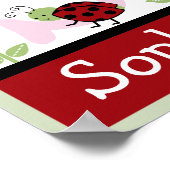 ラディバグとフラワーレター&ネームウォールアートポスター ポスター (角)