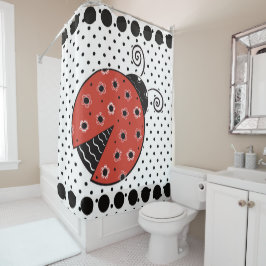 ラディバグと水玉模様シャワーカーテン シャワーカーテン