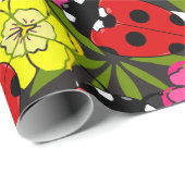 ラディバグと花かわいらし庭虫模様 ラッピングペーパー (ロールコーナー)