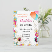 ラディバグと花の誕生日パーティーへの招待 招待状 (スタンド正面)