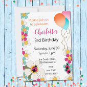 ラディバグと花の誕生日パーティーへの招待 招待状