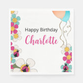 ラディバグと花の誕生日パーティー スタンダードランチョンナプキン (正面)