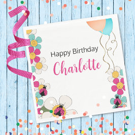 ラディバグと花の誕生日パーティー スタンダードランチョンナプキン