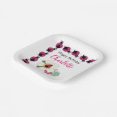 ラディバグと花の誕生日パーティー ペーパープレート (傾斜あり)