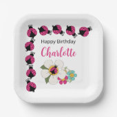 ラディバグと花の誕生日パーティー ペーパープレート (正面)