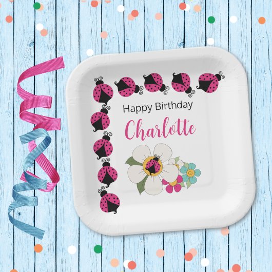 ラディバグと花の誕生日パーティー ペーパープレート