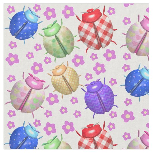 ラディバグと花ベビー子供の子供部屋 ファブリック (クローズアップ)