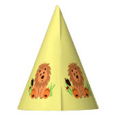 ラディバグと草の中の可愛いライオン、子供の誕生日 パーティーハット (裏面)