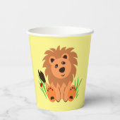 ラディバグと草の中の可愛いライオン、子供の誕生日 紙コップ (裏面)