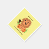 ラディバグのある草の中の可愛いライオン スタンダードカクテルナプキン (角)