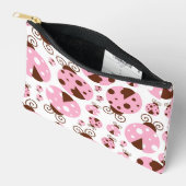 ラディバグのパターン，かわいいラディバグ，ピンクのラディバグ アクセサリーポーチ (見開き)