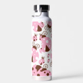 ラディバグのパターン，かわいいラディバグ，ピンクのラディバグ ウォーターボトル (右面)