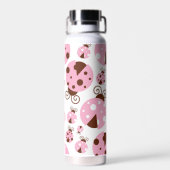 ラディバグのパターン,かわいいラディバグ,ピンクのラディバグ ウォーターボトル (背面)