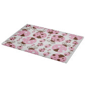 ラディバグのパターン，かわいいラディバグ，ピンクのラディバグ カッティングボード (角)