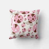 ラディバグのパターン，かわいいラディバグ，ピンクのラディバグ クッション (裏面)