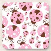 ラディバグのパターン,かわいいラディバグ,ピンクのラディバグ コースター (正面)
