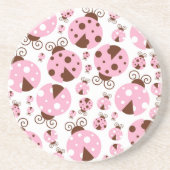 ラディバグのパターン,かわいいラディバグ,ピンクのラディバグ コースター (正面)