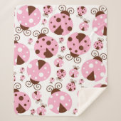 ラディバグのパターン,かわいいラディバグ,ピンクのラディバグ シェルパブランケット (正面)