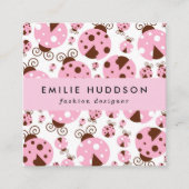 ラディバグのパターン,かわいいラディバグ,ピンクのラディバグ スクエア名刺 (正面)