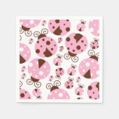 ラディバグのパターン,かわいいラディバグ,ピンクのラディバグ スタンダードカクテルナプキン (正面)