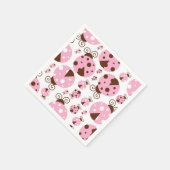 ラディバグのパターン,かわいいラディバグ,ピンクのラディバグ スタンダードカクテルナプキン (角)