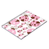 ラディバグのパターン,かわいいラディバグ,ピンクのラディバグ ノートブック (左側)