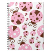 ラディバグのパターン,かわいいラディバグ,ピンクのラディバグ ノートブック (正面)