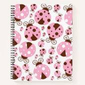ラディバグのパターン,かわいいラディバグ,ピンクのラディバグ ノートブック (正面)